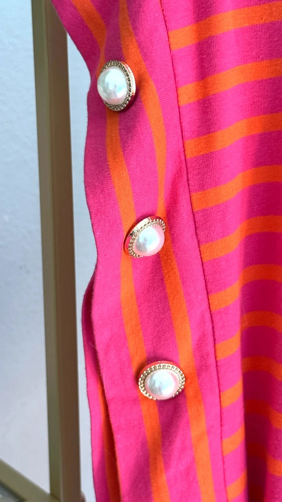 Mooie Roze en Oranje Gestreepte Tuniek T-Shirt • L/XL • TN281 – photo 4
